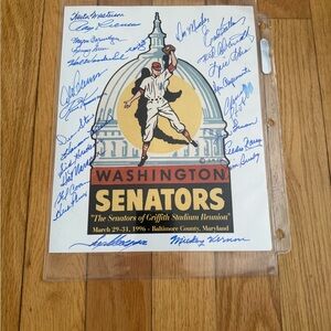 Washington Senators Signed Memorabilia